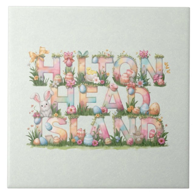 Frohe Ostern von Hilton Head Island Fliese (Vorderseite)