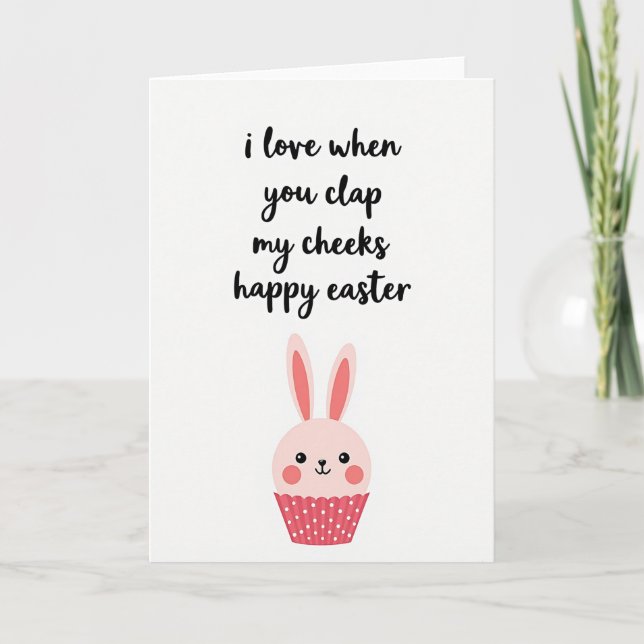 Frohe Ostern Wangen Klatsch Karte (Vorderseite)