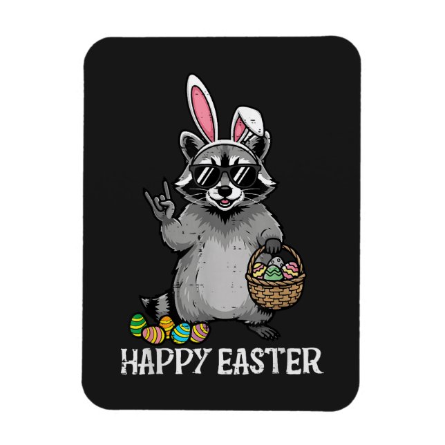 Frohe Ostern Waschbär Hase Magnet (Vertikal)