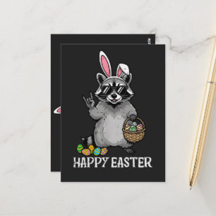 Frohe Ostern Waschbär Hase Postkarte
