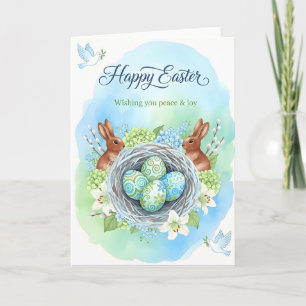 Frohe Ostern Wasserfarbenkarte Karte