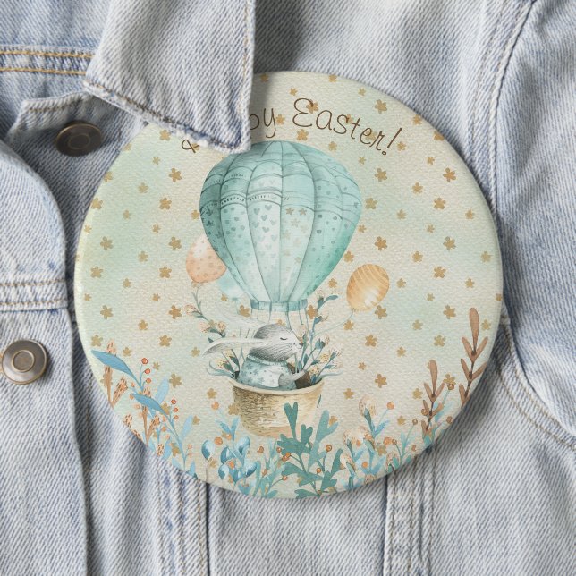 Frohe Ostern! Watercolor Bunny Button (Beispiel)