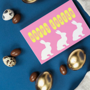 Frohe Ostern weiße Hasen   Karte