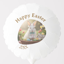 Frohe Ostern weißes Kaninchen Jahr Foto Familienna