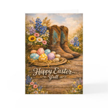 Frohe Ostern Y’all Boots & Wildflowers Karte