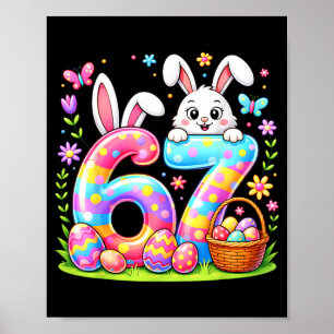 Frohe Ostertage 67 Hase bunte Eier Korb Poster