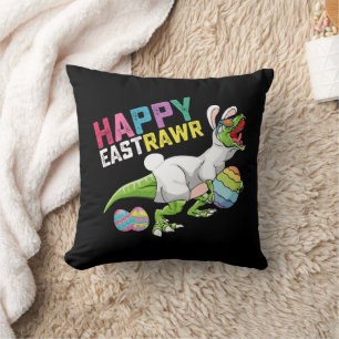 Frohe Ostrawr T Rex Dinosaur Osterhase Ei Kissen