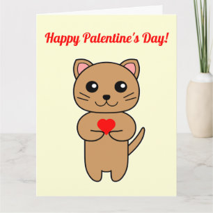 Frohe Palentine! - Karte mit gelbem Hintergrund