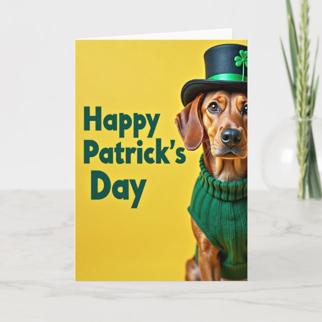 Frohe Patrick Tag Hundekarte Karte (Vorderseite)