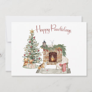 Frohe Pawlidays Hunde-Design - Corgi Feiertagskarte