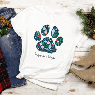 Frohe Pawlidays Weihnachts-Hundeliebhaber T-Shirt