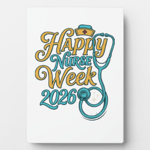 Frohe Pflegerwoche 2026 Stethoskop-Shirt-Design_1 Fotoplatte