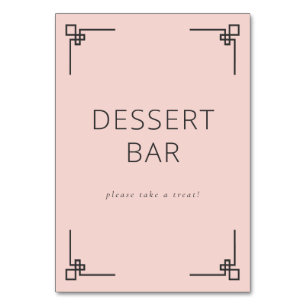 Frohe Pinke Minimalistische Dessertbar-Schrift Tischnummer