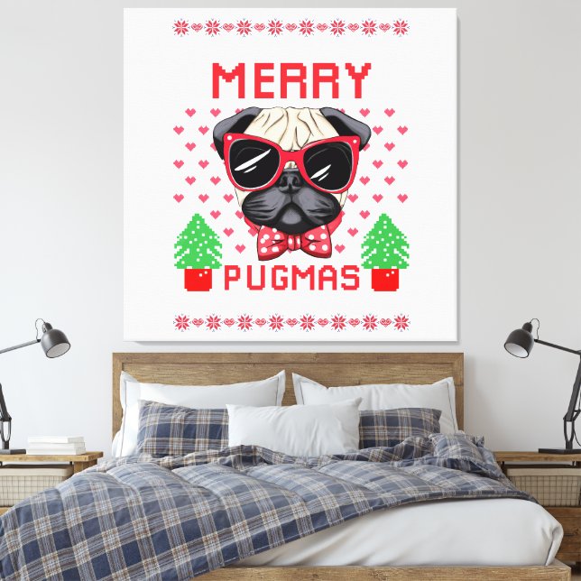 Frohe Pugmas! leinwand druck (Insitu (Schlafzimmer))