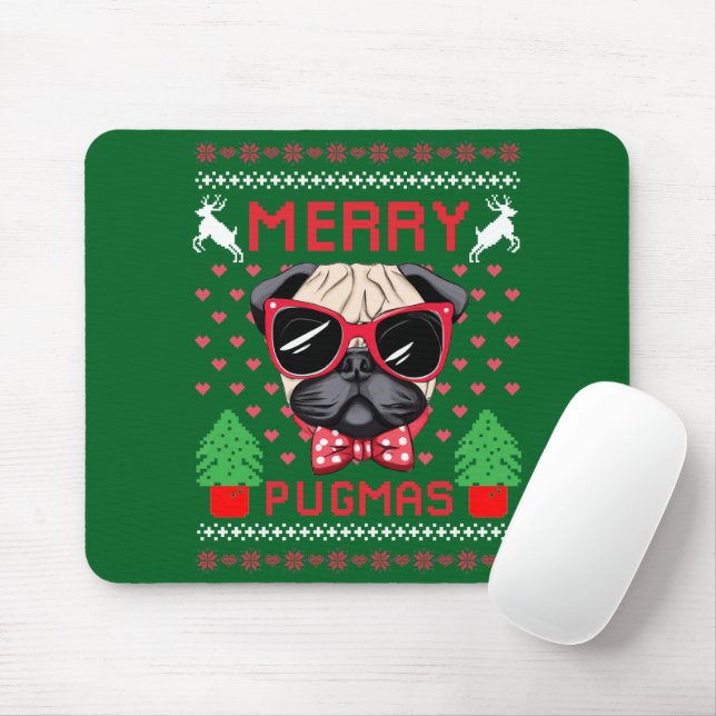 Frohe Pugmas! Mousepad (Mit Mouse)