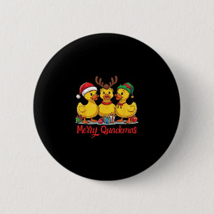 Frohe Quackmas Weihnachten Santa Hut Rentier Elf H Button