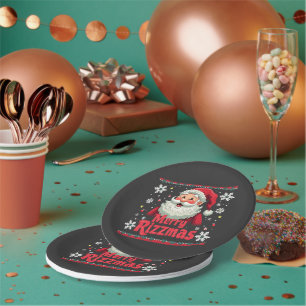 Frohe Rizzmas Santa Rizz Lustiges Weihnachten Rizz Pappteller