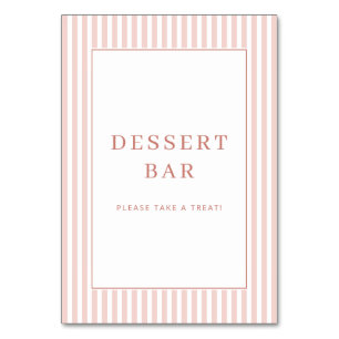 Frohe rosa minimalistische Dessertbar-Tafel Tischnummer