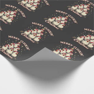 Frohe Schläge Weihnachts Funny Chicken Roosters Geschenkpapier