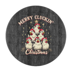 Frohe Schläge Weihnachts Funny Chicken Roosters Schneidebrett
