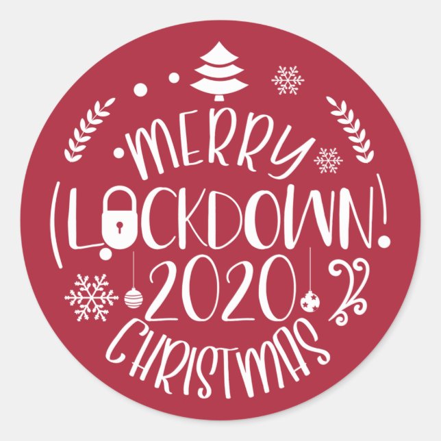 Frohe Schließung 2020 Weihnachten Runder Aufkleber (Vorderseite)