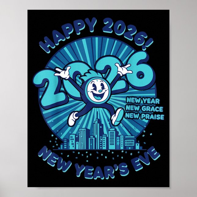 Frohe Silvesterfeier 2026 Design  Poster (Vorne)