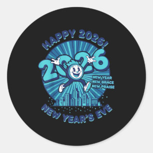 Frohe Silvesterfeier 2026 Design Runder Aufkleber