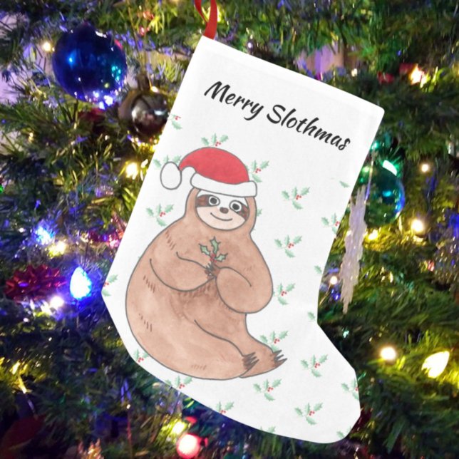 Frohe Slothmas Niedliche Weihnachten Kleiner Weihnachtsstrumpf (Von Creator hochgeladen)