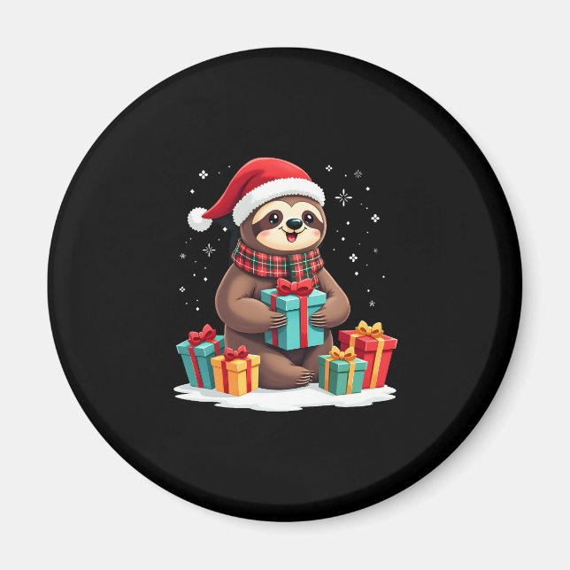 Frohe Slothmas niedliche Weihnachtslieder Weihnach Magnet (Vorne)