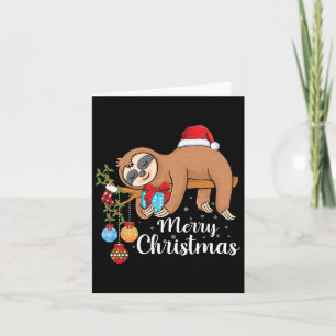 Frohe Slothmas Niedliche Xmas Sloth Weihnachtsmann Karte