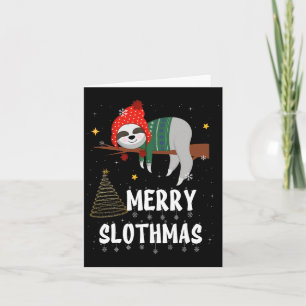 Frohe Slothmas Weihnachten Pajama für Sloth Liebha Karte