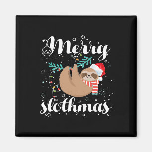 Frohe Slothmas Weihnachtspyjama für Sloth-Fans Magnet