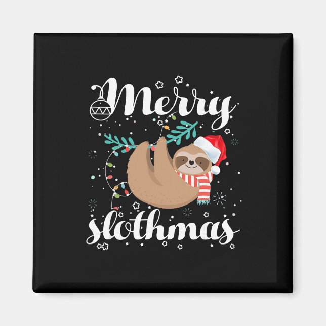 Frohe Slothmas Weihnachtspyjama für Sloth-Fans  Magnet (Vorne)