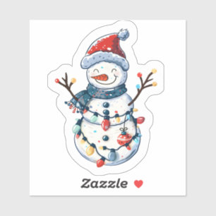 Frohe Snowman zu Weihnachten verkleidet Aufkleber