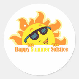 frohe Sommersolstice 2024 Runder Aufkleber