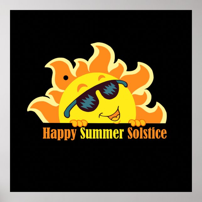 frohe Sommersolstice 2024 schwarz Poster (Vorne)