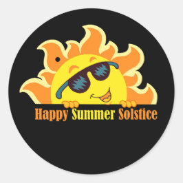 frohe Sommersolstice 2024 schwarz Runder Aufkleber