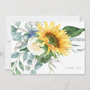 Frohe Sonnenblume Eukalyptus Beerdigung Vielen Dan Dankeskarte