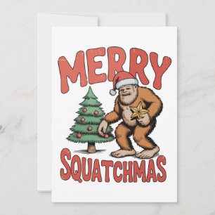 Frohe Squatchmas Bigfoot Sasquatch Weihnachtsbaum Feiertagskarte