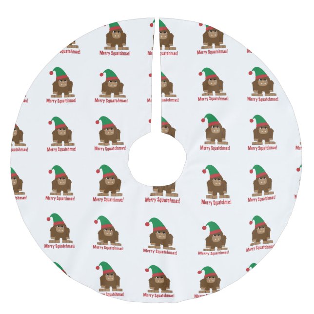 Frohe Squatchmas! Polyester Weihnachtsbaumdecke (Vorderseite)