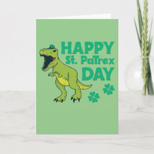 Frohe St. Patrex Tag Trex St. Patricks Pun Karte