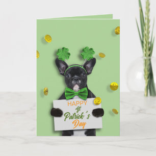 Frohe St. Patrick’s Day Süße Französische Bulldogg Karte