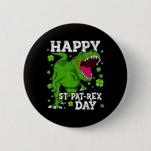 Frohe St Patricks Day Dinosaurier T-rex Jungen Kle Button