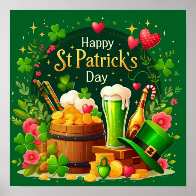 Frohe St. Patrick's Day Festliche Feier Poster (Vorne)