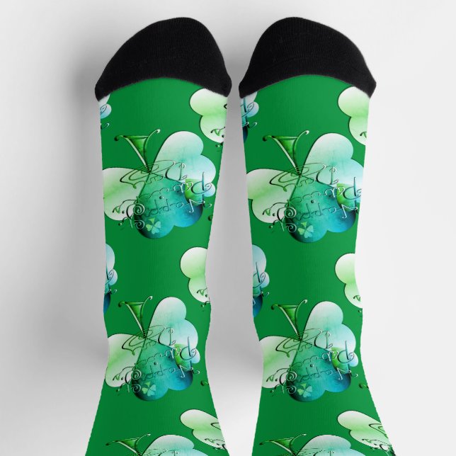 "Frohe St. Patrick's Day" Handgeschrieben mit Sham Socken (Oben)