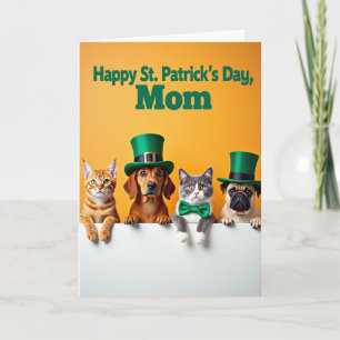 Frohe St. Patrick's Day Mama Haustierkarte Karte