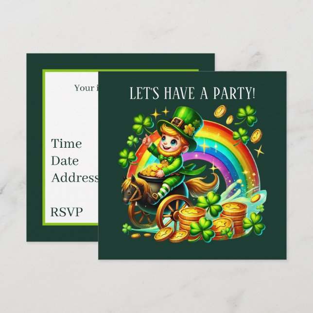 Frohe St. Patrick's Day-Party  Einladung (Vorne/Hinten)