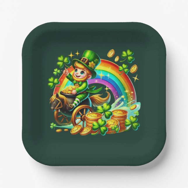 Frohe St. Patrick's Day-Party Pappteller (Vorderseite)