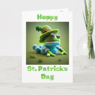 Frohe St. Patrick's Day Woll-Froschkarte Karte