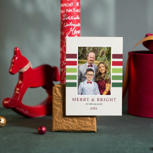Frohe Streifen Grün Rot Weiß Weihnachten Foto